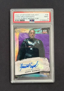 2022 Topps Chrome Star Wars Galaxy Moff Gideon Purple Refractor Auto/50 PSA 9 - Imagen 1 de 2