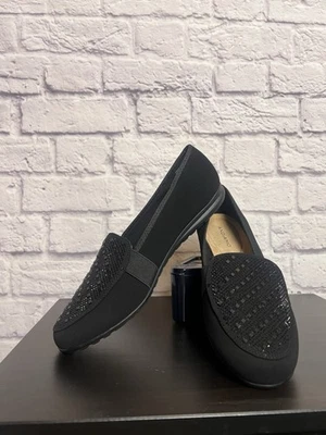 Andiamo Slip-on Loafers with Bejeweled Tops size 11W - Image 1 of 4