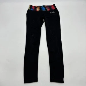 Fila Leggings Girls Small Black Logo ..#29929 - Picture 1 of 13