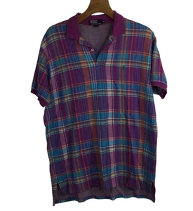 Polo by Ralph Lauren Herren Vintage 90’s Poloshirt bunt kariert Gr. XL - Bild 1 von 14