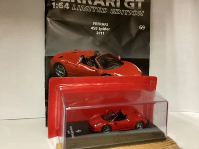 FERRARI 458 SPIDER 2011 1/64 die-cast + BOOKLET  Limited edition - Immagine 1 di 4