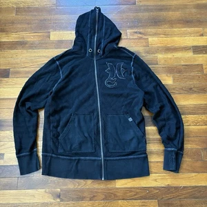 Vtg Hurley Zip Hoodie Sweatshirt Mens XL 90s y2k Surfer Skater Cyber Grunge - Picture 1 of 10
