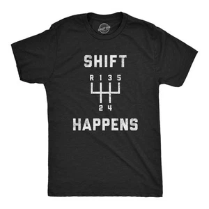 Camiseta para hombre Shift Happens divertida humor sarcástico coche chico mecánico camiseta gráfica - Imagen 1 de 7