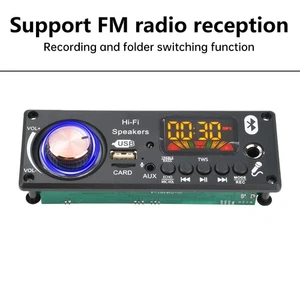 Placa decodificadora reproductor de MP3 para automóvil DC 12V WMA TF USB FM radio módulo de audio Bluetooth - Imagen 1 de 32