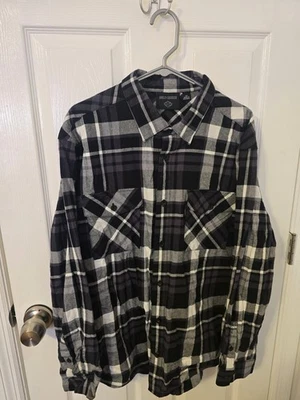 Harley-Davidson Men's 2XL Long Sleeve Button-Up Shirt White/Black/Plaid - Image 1 of 3