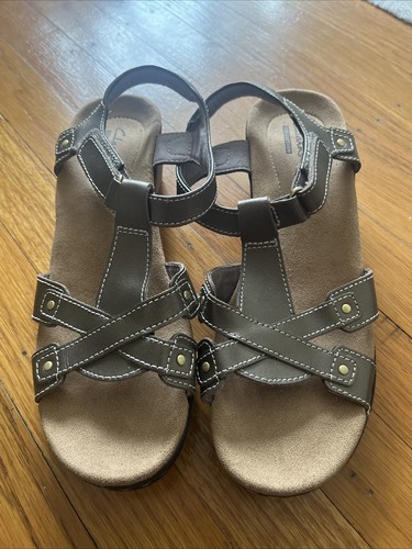 Sandali donna Clarks Collection Hayla flauto taglia 7 6 pelle oro metallizzato