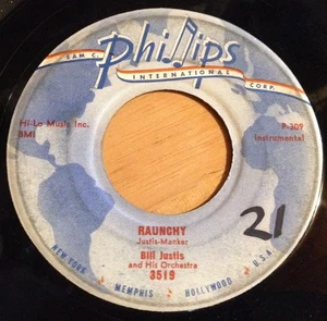 Bill Justis And His Orchestra 45 Raunchy / The Midnite Man - Picture 1 of 2