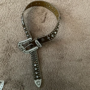 Women/Girl Rhinestone Western Belt Bling Brown Belt 30 in. PreOwned - Picture 1 of 5