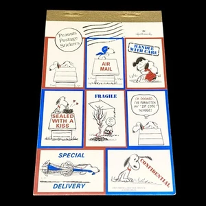 Vintage Hallmark Peanuts 79 Postage Stickers Snoopy Charlie Brown Lucy Linus - Picture 1 of 7