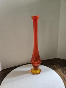 Vintage Amberina Vase orange 13" geschwungen Fenton? Es leuchtet - - Bild 1 von 10