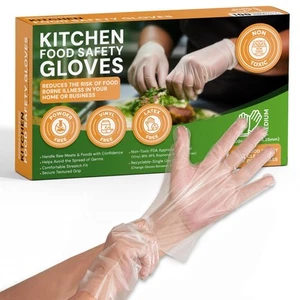 Disposable Gloves for Food Prep - Super Poly Kitchen Grade Food Safe Gloves -... - Picture 1 of 9
