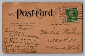 Fruitport Michigan MI Muskegon County 1909 Tipo 2/5 Doane Cancelar en Postal - Imagen 1 de 1