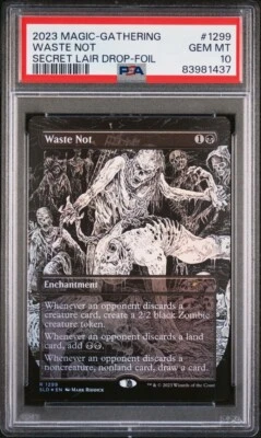 Waste Not Borderless FOIL 1299 Secret Lair MTG Gem Mint PSA 10 - Image 1 of 3