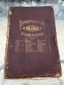 Vintage Rare Rand McNally Business Atlas Book 1891 all state, country + RR Maps - Picture 1 of 17