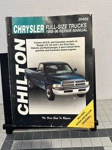 Chilton's Chrysler Full-Size Trucks 1989-96 Repair Manual 20402 - Picture 1 of 5
