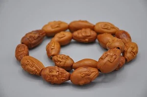 Chinese Hediao Olive Nut Carved Lohan Buddha Beads Prayer  - Picture 1 of 8