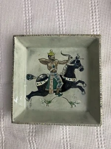 Vintage Pat And Covey Stewart Square Shaped Ceramic Warrior Dish - Picture 1 of 6