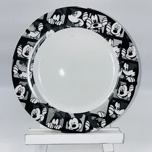 Disney Mickey Mouse & Goofy Grid Black/White 10.5" Dinner Plate NEW - Picture 1 of 5