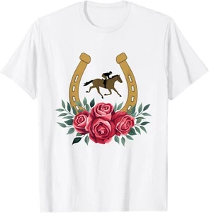 Cute Horse Racing Roses ky 151st Derby Horse party T-Shirt unisex T-Shirt - Picture 1 of 2