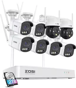 ZOSI 8CH 4MP QHD 2.5K WiFi Security Camera System AI Detection 2-Way Audio 2TB - Picture 1 of 9