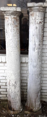 Victorian Wood Column Vintage 7 1/2" to 9 1/2" Diameter. 65 inches Tall no Base Cover