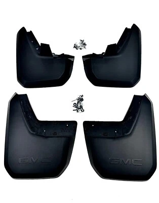 Protectores contra salpicaduras moldeados delanteros y traseros GMC Canyon 2023-2026 negros genuinos OEM GM Foto 1 de 4