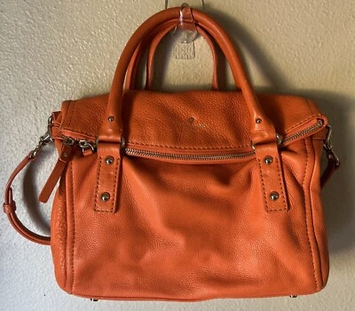Kate Spade Drawstring Genuine Leather  Hand/Shoulder Bag Purse Color Orange   P2 - Image 1 of 4
