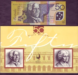 1995 NPA - 50 Dollar - Single Note Folder, with Issue date Overprint in Black.. - Picture 1 of 4
