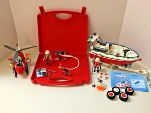 Playmobil Feuerwehr Konvolut - Hubschrauber 5842, Feuerwehrboot, Feuerwehrspielset mitnehmen - Bild 1 von 11
