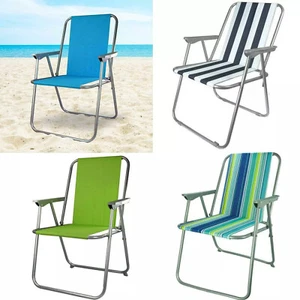 Spring Deck Chair Folding Garden Patio Picnic Camping Beach Fishing Outdoor Seat - Picture 1 of 23