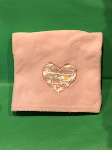 Baby Starters "Thank Heaven for Little Girls" Satin Heart Plush Pink Blanket - Picture 1 of 9