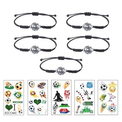 Fußball Armband 5 Stück Verstellbares Schnur Armband FußballFußball-Aufkleber... - Bild 1 von 4