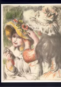 Pierre Auguste Renoir-Pinning The Hat- Print On Black Mat-Printed in Japan - Bild 1 von 2