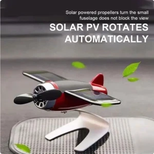 Solar Flugzeug kreativ Auto Dekoration Zubehör Desktop Geschenk - Bild 1 von 4
