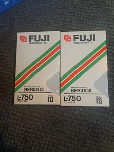Dos cintas de casete de video Fuji L-750 Beta Beridox selladas de fábrica totalmente nuevas selladas - Imagen 1 de 7
