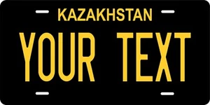 Kazakhstan Black Yellow Asia Personalized License plates Auto Bike Motorcycle - Picture 1 of 5