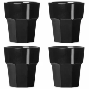 Rocks Tumbler Black - Reusable Polycarbonate Plastic - 256ml/9oz - Pack of 4 - Picture 1 of 1