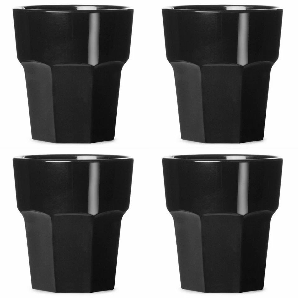 Rocks Tumbler Black - Reusable Polycarbonate Plastic - 256ml/9oz - Pack of 4 - Image 1 of 1