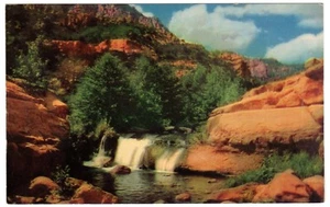 Postal vintage Arizona Oak Creek Falls cascada norte de Arizona McLaughlin - Imagen 1 de 2