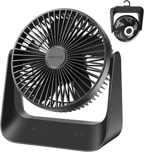 Desk Fan with Temperature control mode, 5000mAh 30H Max Coolling - Picture 1 of 7