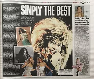 Tina Turner Tribute RIP Simply The Best Queen Rock’n’Roll Metro Newspaper 2023 - Picture 1 of 2