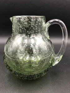 Brocca 6" in vetro soffiato artistico verde - Foto 1 di 4