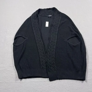 The Limited Strickjacke Damen groß schwarz vorne offen Zopfmuster Fledermausärmel neu mit Etikett - Bild 1 von 9