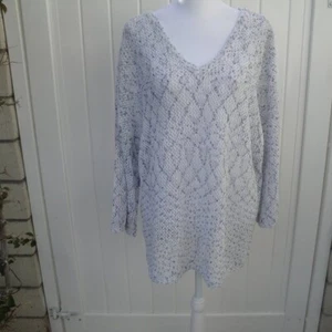Miracle Fashion Sweater Women's M-L Blue Mesh Fleck Blue NEW Preppy - Picture 1 of 3