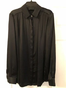 JAY GODFREY LONG SLEEVE BLACK SILK BLOUSE TOP SIZE 8 - NEW - Picture 1 of 7