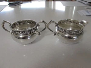 Vintage Gorham Sterling Silver Sugar Bowl & Creamer....Strasbourg Pattern (1897) - Picture 1 of 9