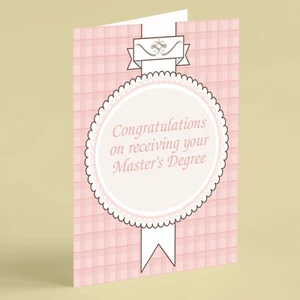 Ornate plaque celebration passed Master's Degree card suitable for family friend - Picture 1 of 1