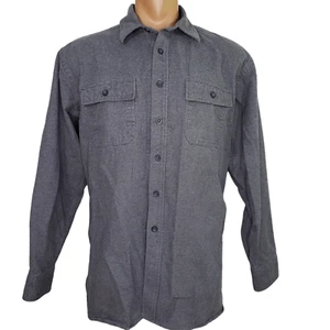 LL Bean Button Front L/S Hemd Herren XL Taschen grau Flanell Baumwolle - Bild 1 von 6
