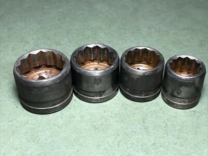 Vintage G.M. Co | 4 Pcs | 1/2" Drive SAE 12-Point Socket Lot | USA - Picture 1 of 8