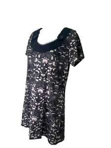 JOE BROWNS T-Shirt Dress Size Medium 14 Grey Tunic Floral Frilled Womens EU42 - Picture 1 of 11